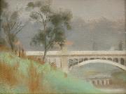 Clarice Beckett Punt Road Bridge oil on canvas